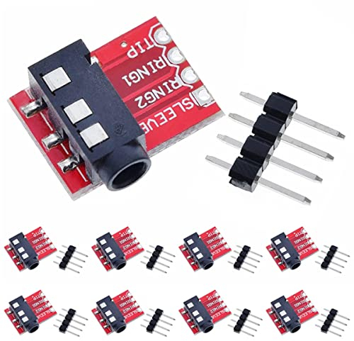DAOKAI 10 Pcs TRRS 3.5mm Audio Jack Breakout Board - Headphone Video MP3 Socket Module for Arduino
