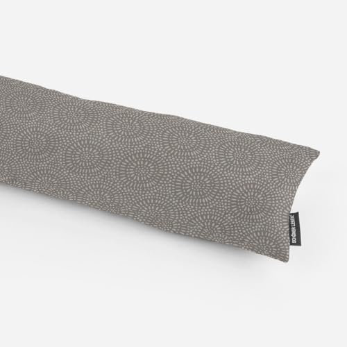 SCHÖNER LEBEN. Boudin de porte Whirl Pebble Mandalas Cercles gris blanc laine Différentes tailles au choix : 90 cm de longueur