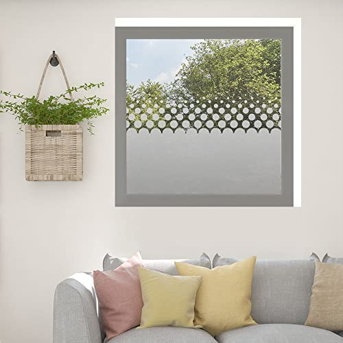 Kiwistar UG Glasdekorfolie - 90 cm lang - Viele Punkte nach Oben auslaufend Fensterfolie Sichtschutzfolie Milchglas selbstklebend für Bad Dusche Badfenster Blickdicht Büro Terasse Klebefolie