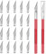 Zimoer Scalpel De Découpe, Precision Cutter 2 Scalpel Avec 20 Lames 11,Couteau Pour Loisirs Créatifs Set,Scalpel Modelisme Professionnel,Pour Papier/Scrapbooking/Carton/Cuir/Bois (Rouge)