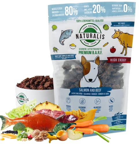 1kg Naturalis Smart 80 Lachs-Rind High Energy Trockenbarf Barf Hundefutter 100% Natur Lebensmittel-Qualität