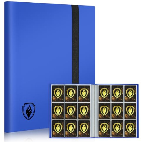 Card Binder 9 Pocket, Fabmaker 396 Pockets Trading Card Binder, Premium Collector Card Album for Standard Cards, Side Loading Card Collection Folder for Game Cards, Sport Cards, Blue