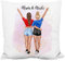 Kissen für Beste Freundin „Freundinnen im Sommerlook“ – 40x40cm, inkl. Kissen-Füllung - personalisiert mit Namen & Aussehen - BFF Best Friends – Geschenk Geburtstag (Strukturiert)