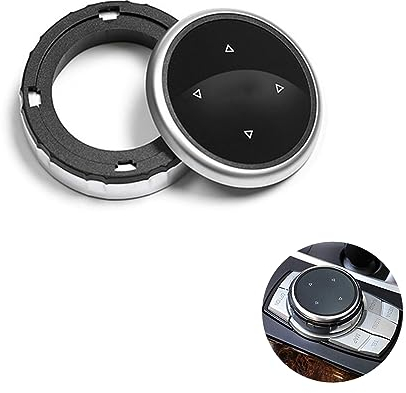 1 Stück Idrive Controller, Idrive Multimedia Knopf Abdeckung für BMW F10 F20 F30 7-Tasten, Auto Multimedia Knob Cover für BMW 1er 3er 5er 7er, Arrow Pattern