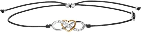 Julie Julsen Damen Schmuck Armband aus rhodiniertem und vergoldetem bicolor 925 Sterling Silber mit Zirkonia | Silber-Arm-Bändchen als Geschenk für Frauen und Mädchen