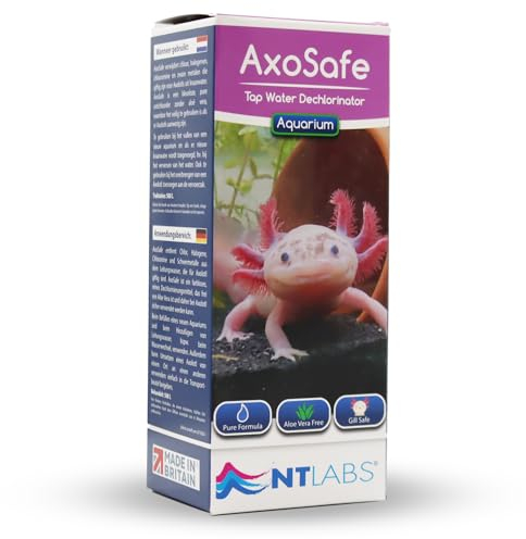 NT Labs AxoSafe pour aquariums Axolotl, élimine le chlore, les halogènes, la chloramine, sans aloe vera, accessoires d'aquarium pour axolotls (100 ml)