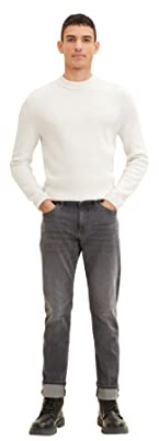 Tom Tailor Herren Marvin Straight Jeans, 10219 - Used Mid Stone Grey Denim, 33/34