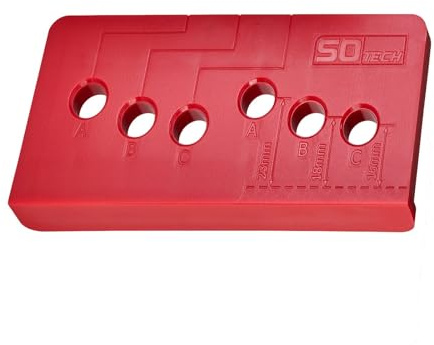 SOTECH Montagehilfe für Balkontürgriffe SEJA II 85 x 40 x 20 mm | für 48er Lochreihe mit 16, 18 und 23 mm Abstand zur Türkante Bohrlehre Anreißschablone