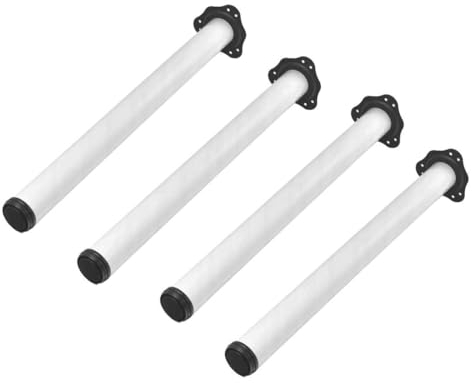 4er Set Tischbeine Ø60mm Schreibtischfüße Tischfüße Stabil, Höhenverstellbar Höhe 710 mm + 30 mm inkl. Befestigungsmaterial (Weiß)