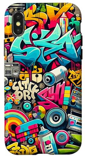 Hülle für iPhone X/XS Graffiti Street Colorful Art Urban Hip Hop oder Popping
