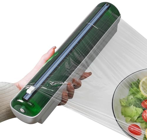 Distributeur Film Alimentaire, Ventouse Distributeur Film Alimentaire, Coupe-Film Plastique, Distributeur De Film Plastique avec Coupe-Glissière, Derouleur Film Alimentaire pour Cuisine à Domicile