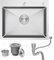 Bokaiya Drenaje de agua del fregadero incorporado hecho a mano en fregadero de acero inoxidable en forma de X fregadero de cocina instalación empotrada debajo del mostrador fregadero de cocina