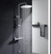 Colonne de douche thermostatique, YOOZENA Douches de bain Colonne extensible avec douche pluie 25 cm, pommeau avec tuyau, robinet thermostatique, rond chromé