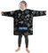 Fortnite Oversized Hoodie Decke zum Anziehen Pullover Jungen und Teenager 14+ Extra Lange Fleece Tragbare Kuscheldecke mit Ärmeln Gamer Geschenk (Schwarze/Weiße Kinder)