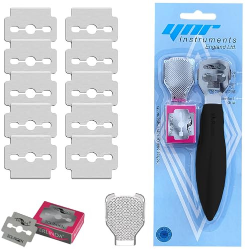 YNR Callus Remover for Feet - Foot File Corn & Callus Remover, Pedicure Tool Includes 10 Replacement Heads, Heel Scrubber & Scraper, Corn Remover for Feet | (Black)
