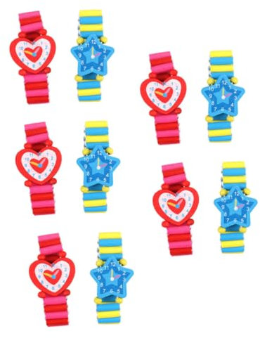 WRITWAA 10St Uhrspielzeug aus Holz Spielsachen anschauen Lernspielzeug Kinder beobachten Spielzeug Kindergeschenk kinderuhren armbanduhr kinder Spielzeug ansehen Kinderspielzeug hölzern