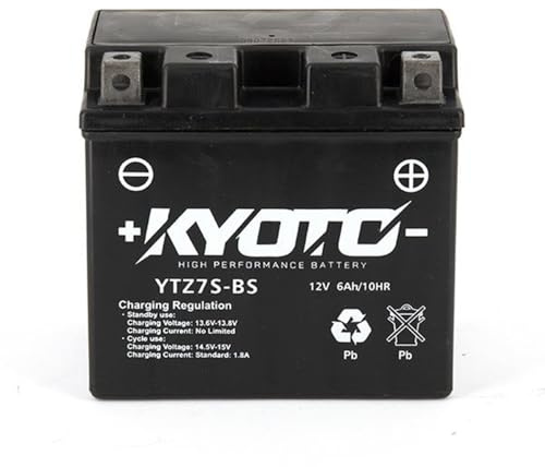 Batterie Kyoto (YTZ7-S YTZ7S-BS) préchargée prête à l'emploi compatible avec Yamaha WR-F 450 4T 2003-2011
