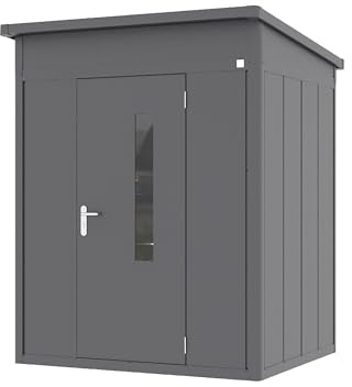 GFP Primeyard Gerätehaus Metall Gartenhaus 180x158x231 cm Geräteschuppen Pultdach anthrazit