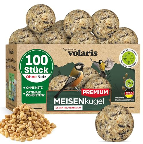 Eggersmann volaris Premium Meisenknödel ohne Netz 100 Stück – Meisenknödel für Wildvögel – Nährstoffreiches Ganzjahresfutter für alle Vogelarten – Wildvogelfutter schmackhaft & energiereich