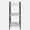 OHS 3 Tier Tall Shelving Unit, Industrial Bookcase Storage Unit Frame Free Standing Shelves for Living Room Bathroom Bedroom Kitchen Home Office, White Marble - 80 x 30 x 24cm