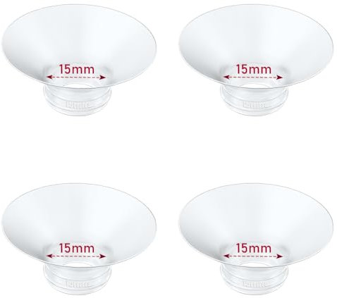 4pcs Flange Insert 15mm Compatible with Compatible with Momcozy M9/M6/M5/S12 Pro/V1 Pro/V2 Pro,for Spectra/Medela/MomMed/eufy/Lansinoh/Elvie Breast Pump,Replace for Momcozy Parts
