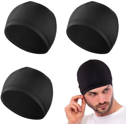 ZFRITP 3 Pcs Bonnet de Soie, Sous Casque de Vélo Extensible, Doublure pour le Cyclisme, La Course à Pied