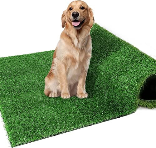 SSRIVER 100X150CM Grass Pad, Dog Training Floor Protection Extra Large Artificial Grass Turf Mat, Fake Grass for Large Dog Potty Training Indoor Outdoor Balcony Patio Lawn Decoration