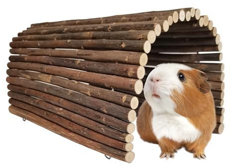 AGGQQA Guinea Pig Hideout Rabbit Hide Rat Cage Accessories Extra Large Wooden Tunnel Hut Hideaway for Pig Hideout Tortoise Hedgehog Ferret and Chinchilla