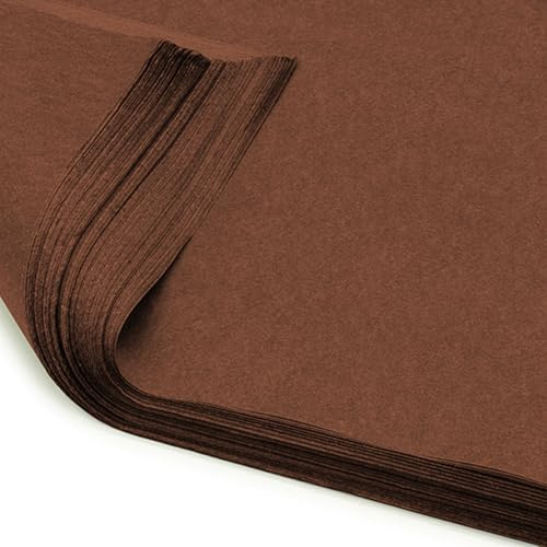 Pack of 10 x Vibrant Tissue Paper 500mm x 750mm for Gift Bags, Wrapping, Flowers, Wedding, Arts Crafts - Quality Acid Free (Brown)