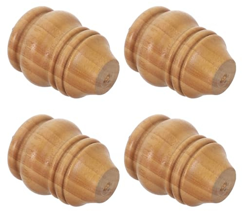 NOLITOY 4 Stück Hohe Möbelbeine aus Gummibaumholz Runde Gedrehte Flaschenform Ersatzfüße für Sofa Sessel Ottomane Schrank und Hocker Naturbelassen Lackierbar und Individualisierbar