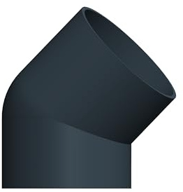 4 Home & Garden | Rohrbogen Bogen Fallrohr 45 Grad | Dachrinnensystem 60 mm Typ250 Fallrohr DN 60 | Halbrundrinne Kunststoff PVC Anthrazit (Rohrbogen 45 Grad)