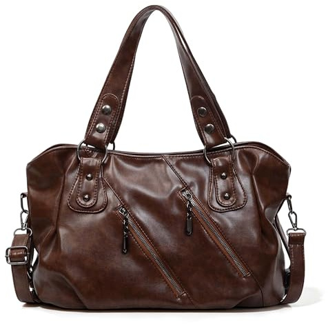VOESLD Damen Handtasche PU Leder Große Shopper Umhängetasche Tote Bag Hobo | Tasche Vintage Tasche City Bag Schultertasche Y2K Top-Handle Bag Für Arbeit Alltag Reisen Shopping