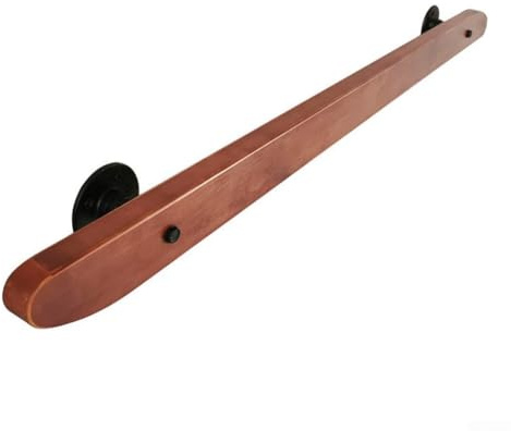 Corrimano da parete per interni, in legno massello e ferro battuto, ringhiera di sicurezza antiscivolo antiscivolo salvaspazio per scale di atterraggio corridoio binario 50 cm con hardware per bambini