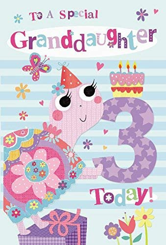 To A Special Granddaughter 3rd 3 Today Snail & Cake Design Happy Birthday Card