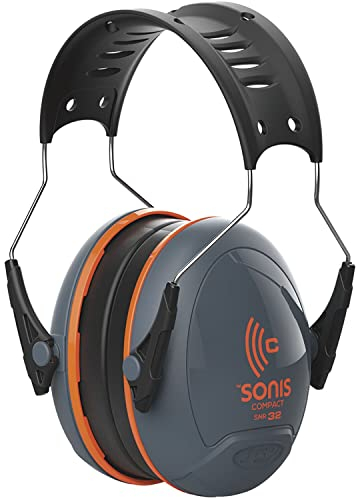 JSP Sonis® Compact Adjustable Ear Defenders - SNR 32 - Grey/Orange (AEB030-0AY-000)