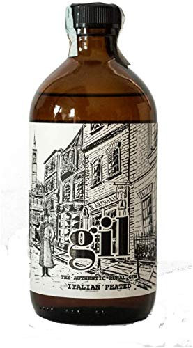 Gin Gil Peated, 500 ml, Ideale per Gin Tonic o Gustato Liscio, con Note Torbate e Citriche, con Infuso di Limoni IGP di Rocca Imperiale, Distillazione Artigianale, Idea Regalo, 43% Vol.