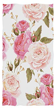 linomo Handtuch Jahrgang Blumen Blume Rose Handtuch Baumwolle Gesicht Towel Dish Geschirrtuch für Kinder Mädchen Jungen