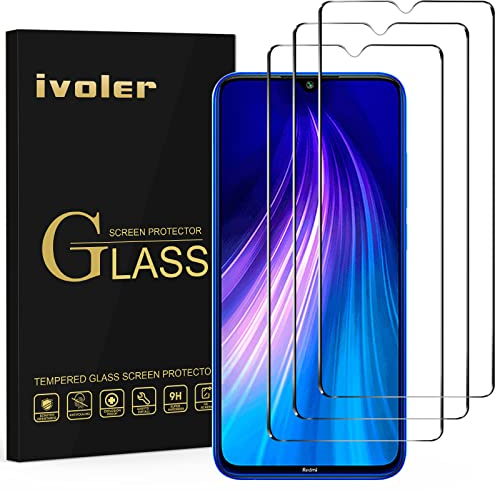 VGUARD Pack de 3 Verre Trempé pour Xiaomi Redmi Note 8 2021/2019 / Xiaomi Redmi Note 7 / Xiaomi Redmi 7, Film de Protection d’écran en Verre Trempé - Anti Rayures - sans Bulles - Dureté 9H Glass