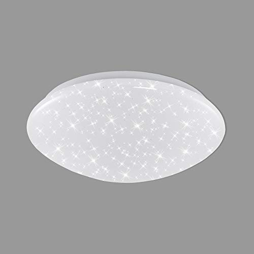 BRILONER Leuchten - LED Deckenlampe, Deckenleuchte mit Sternendekor, IP44, 12 Watt, 1.200 Lumen, 4.000 Kelvin, Weiß, Ø 28cm
