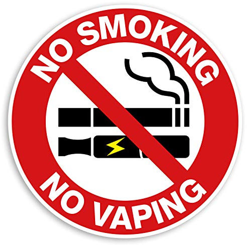 2 x 10cm No Smoking Vaping Sign Vinyl Stickers Office H&S Warning Sticker #31373 (10cm Wide)