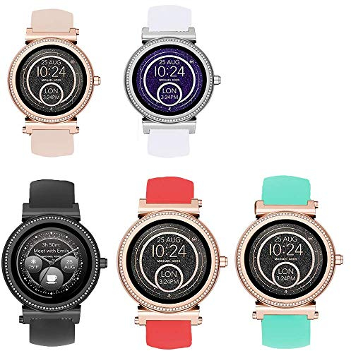 LvBu Armband Kompatibel Für MK Runway, Sport Silikon Classic Ersatz Uhrenarmband Für MK Access Runway Smartwatch (5 Pack)