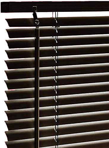 Funky Gadgets PVC Custom Made to Measure Blinds Window Venetian Blinds Easy Fit Curtains Trimmable Window blinds Child Safe Home Office 25mm Slats (Black - W180cm x L150cm)