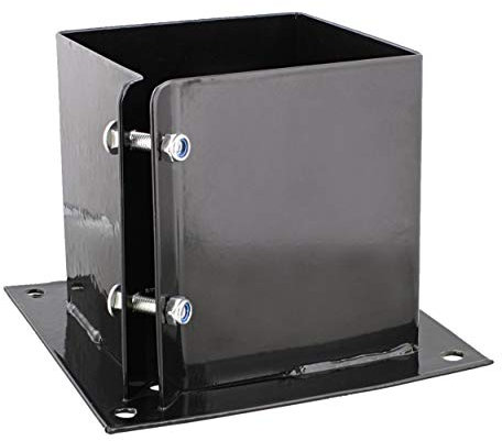 BISupply No Dig 6x6 Post Anchor Square Bracket 1pk - Bolt Down Post Base Wood Post Ground Anchor Fence, Mailbox, Deck