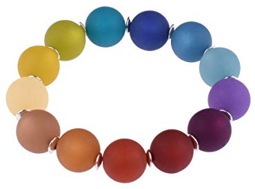 Farbenfrohes Polarisarmband 'Mayla', Bunt, 14mm Polaris Perlen | Original italienische Polaris Perlen, Elastischer Faden, Handgefertigt in Berlin, Klassisches Design
