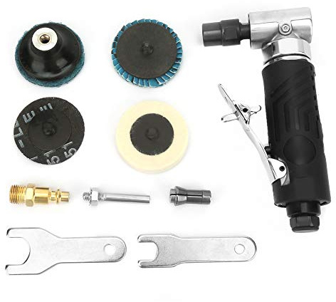 Pneumatische Schleifmaschine, 90 ° Biegewinkel Pneumatische Gravur- und Schleifmaschine Set Winkelschleifer Pneumatischer rechtwinkliger Schleifer
