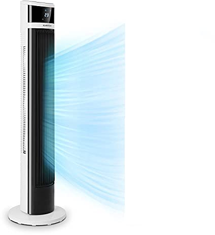 Klarstein Ventilator, Standventilator, Leistung: 45 Watt, Digitales Display, mit Fernbedienung, 24-Stunden-Timer, 3 Wind-Modi, 100 m³/h, WiFi-Verbindung, Schwarz-Weiss