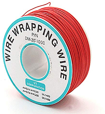 Rosso 250M Colorato Isolamento Cavo di Prova Avvolgimento Cavo In Rame Stagnato Cavo Solido 30AWG 0.25mm per Laptop Elettronico Test Wrapping Wire