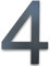MOLVCE Numero civico in acciaio inox Altezza: 20 cm, Moderna targhetta numero civico esterno RAL 7016 antracite, spessore 2 mm, metallo numero di strada in acciaio inox - Arial, numero 4