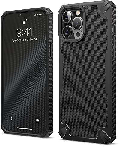 elago Armor Case Compatible with iPhone 13 Pro Max Case (6.7), Heavy-Duty Protective Case, Premium TPU, Carbon Fiber Texture, Tough Rugged Design, Full Body Protection, Shockproof Cover (Black)