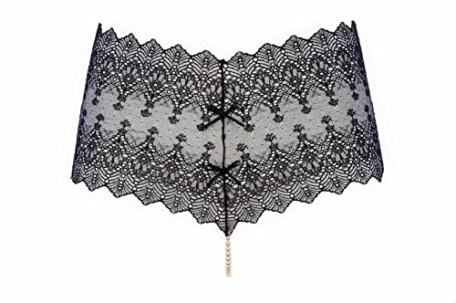 Bracli 2640 Perlenstring Geneva Panty S - XL, in schwarz und Natur Farbe Black, Größe XL